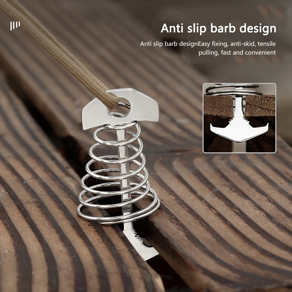 

Stainless Steel Fish Bone Wind Rope Buckle Floor Ground Nail Tent Fixed Hook Buckle Outdoor Camping Equipment Accessories