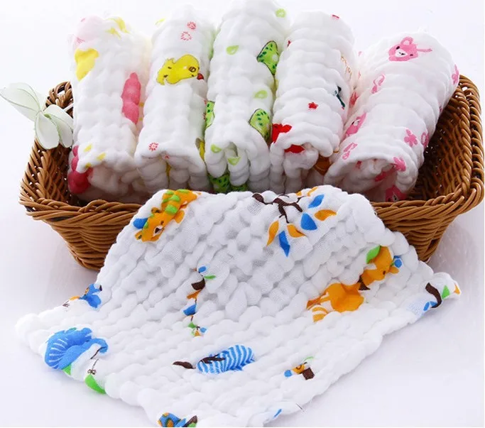 1 шт. 100% хлопок муслиновая марля Детские носовые платки квадратное полотенце 6