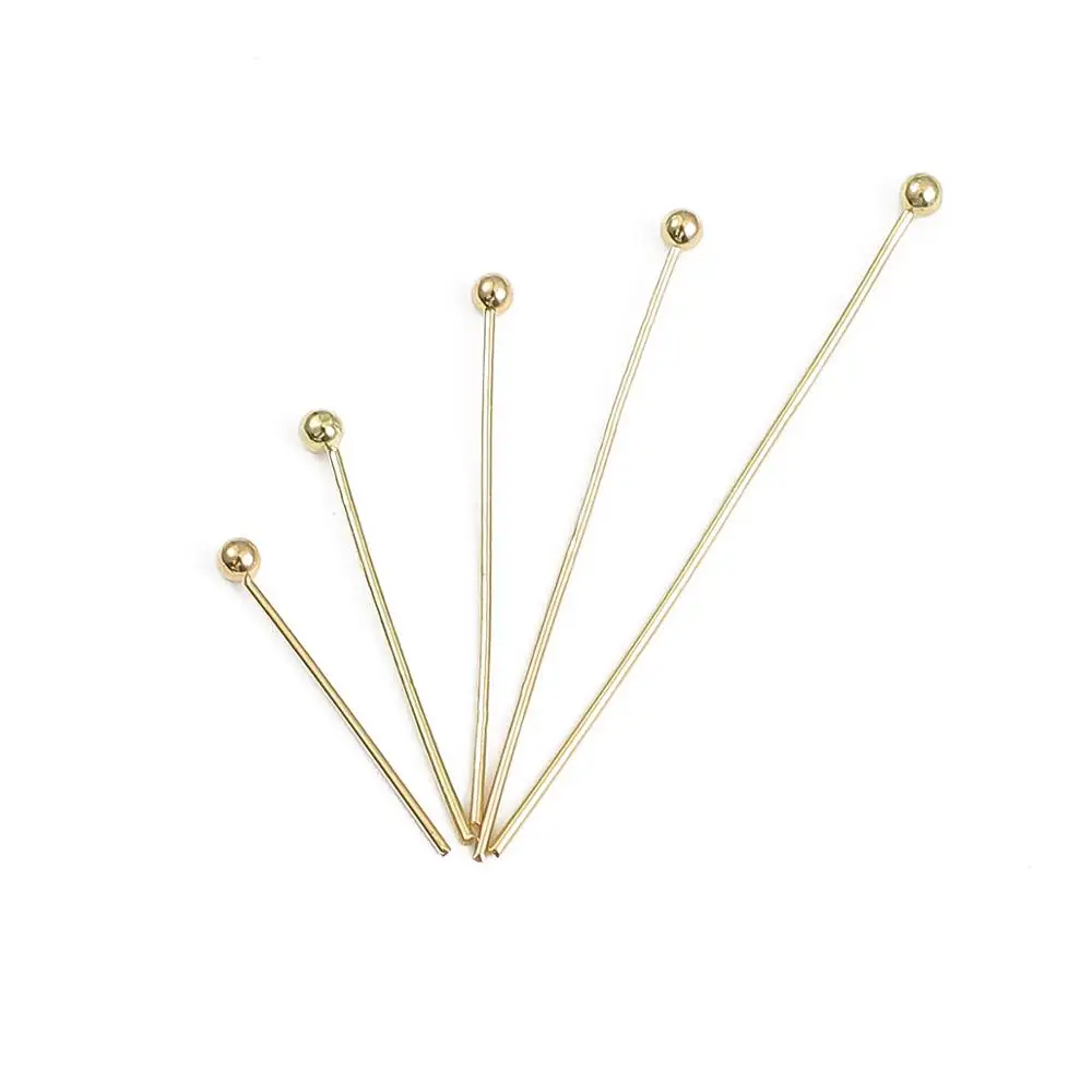 10 50 шт./лот 16/20/25/30/35 мм 18k позолоченный медный шаровой головкой шпильки штифты для