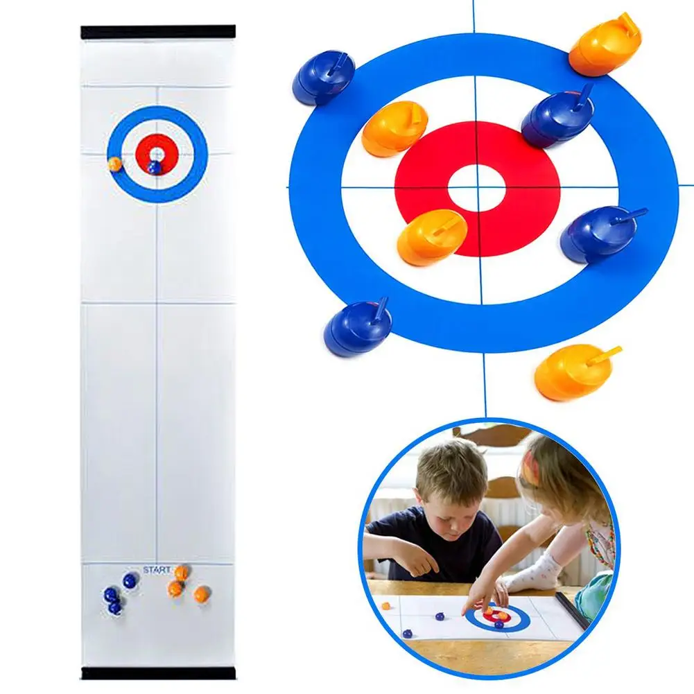 

2020 New Top Quality Tabletop Curling Game-Compact Curling Board Game Mini Table Games For Family School Travel Play 120*28cm