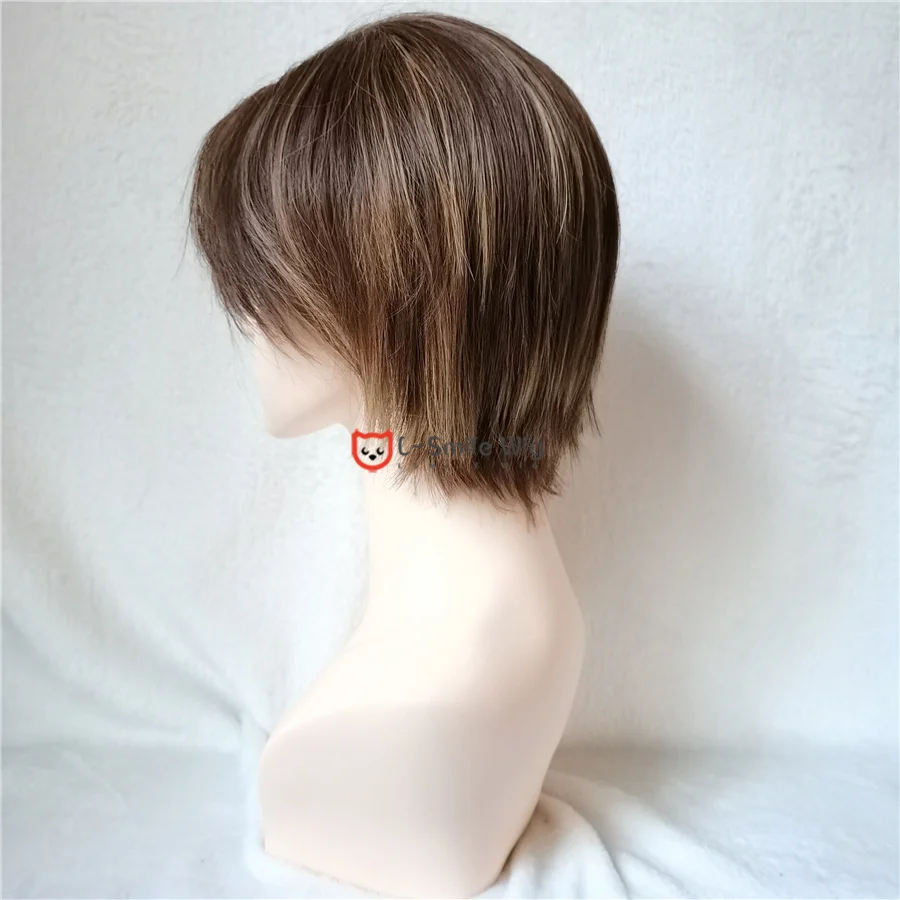 Парик для косплея из коротких коричневых волос с шапочкой | Тематическая одежда и