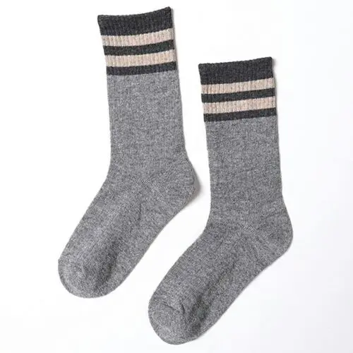 Light gray H 4 пар/лот = 8 шт. полосатые длинные носки Модные женские осенне-зимние хлопковые Повседневные носки в студенческом стиле хлопковые женские носки - Цвет: Light gray H