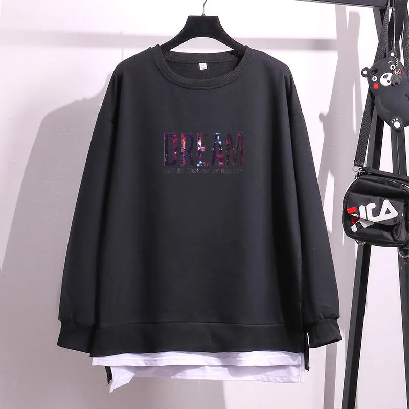 

Women Hoodies O-Neck Sweatshirt Tracksuit Spring And Autumn Casual Plus Size