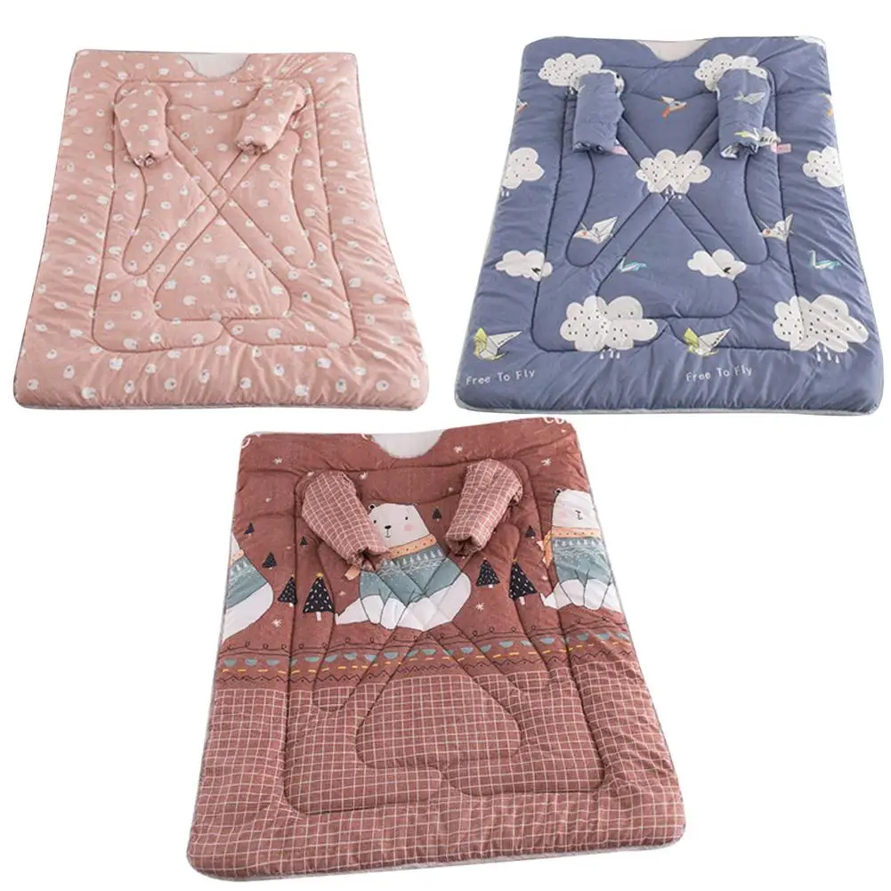 

Winter Comforters Wearable Blanket Washable Cotton Quilt Thick Warm Blanket Cape Cloak Nap Blanket For Home Office Sofa Supplies
