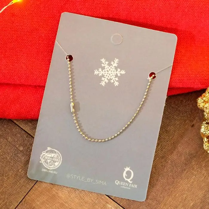 Кулон новогодний &quotЕль&quot сверкающая страз цвет белый в серебре 45 см | Украшения