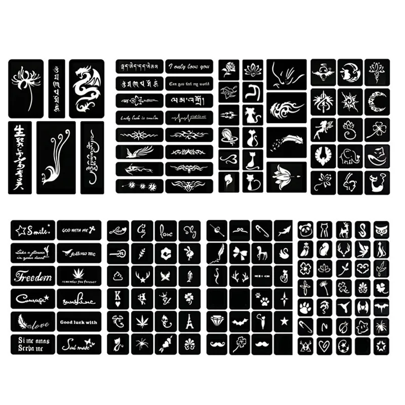 108 шт. трафареты для татуировок | Красота и здоровье