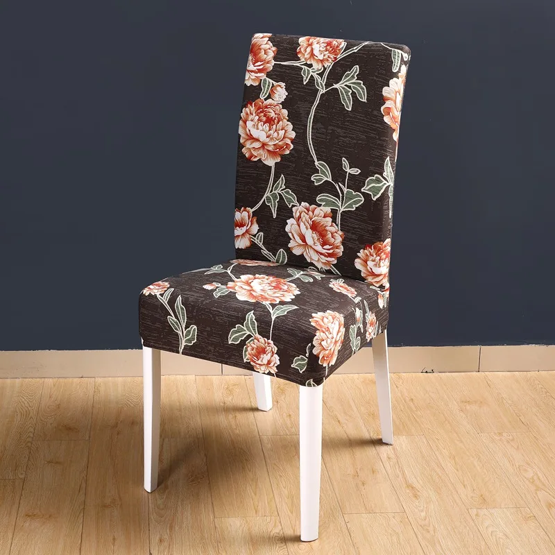 Flowery Чехлы для стульев серого цвета, спандекс, чехлы для стульев, Защитные чехлы для сидений для отелей, банкетов, свадеб, универсальный размер, 1 шт - Цвет: Flowery