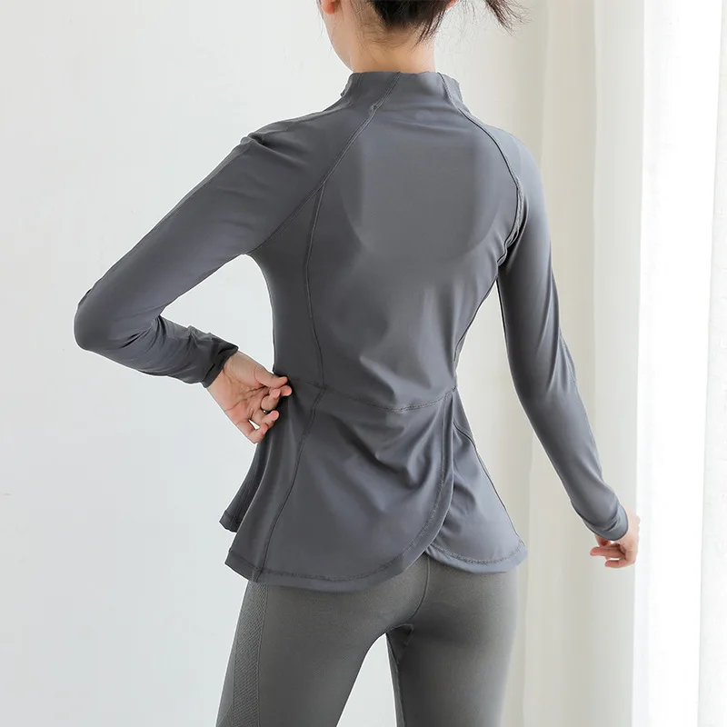 Женское спортивное пальто на молнии осенний и зимний фитнес-костюм тонкий