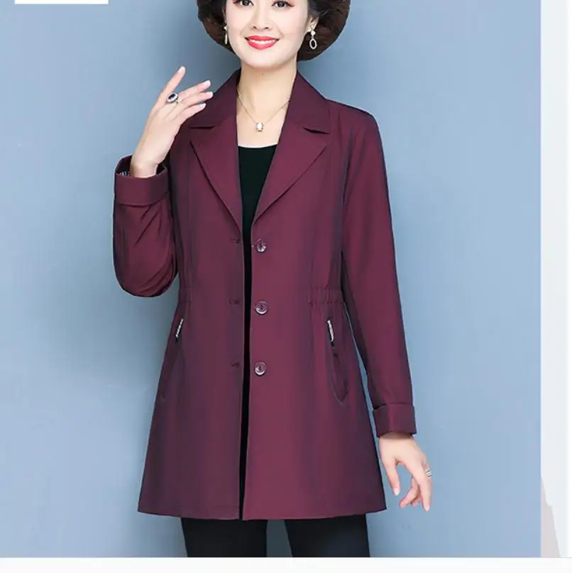 

2021 spring and autumn winter Long sleeve Women's Windbreaker coat
