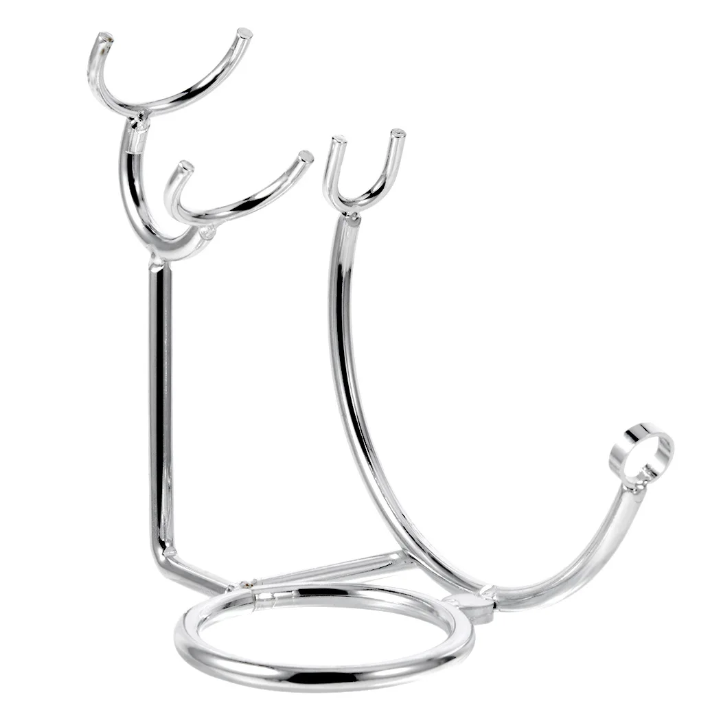 Многофункциональная металлическая стойка из сплава серебристого цвета для