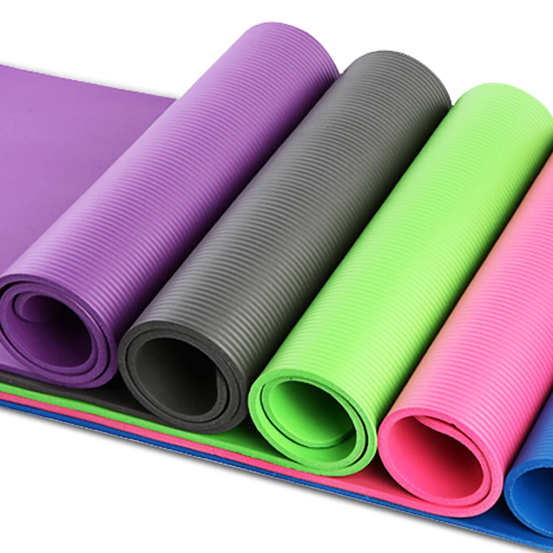 Коврик для йоги NBR монохромный нескользящий мужчин и женщин утолщенный длинный