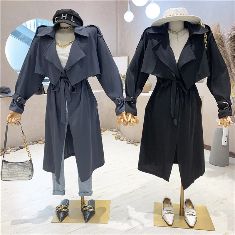 

NEW Niche Design Women's Clothing 2021 Autumn Windbreaker Women's Mid-length Loose Coat Temperament Popular Jacket Trend
