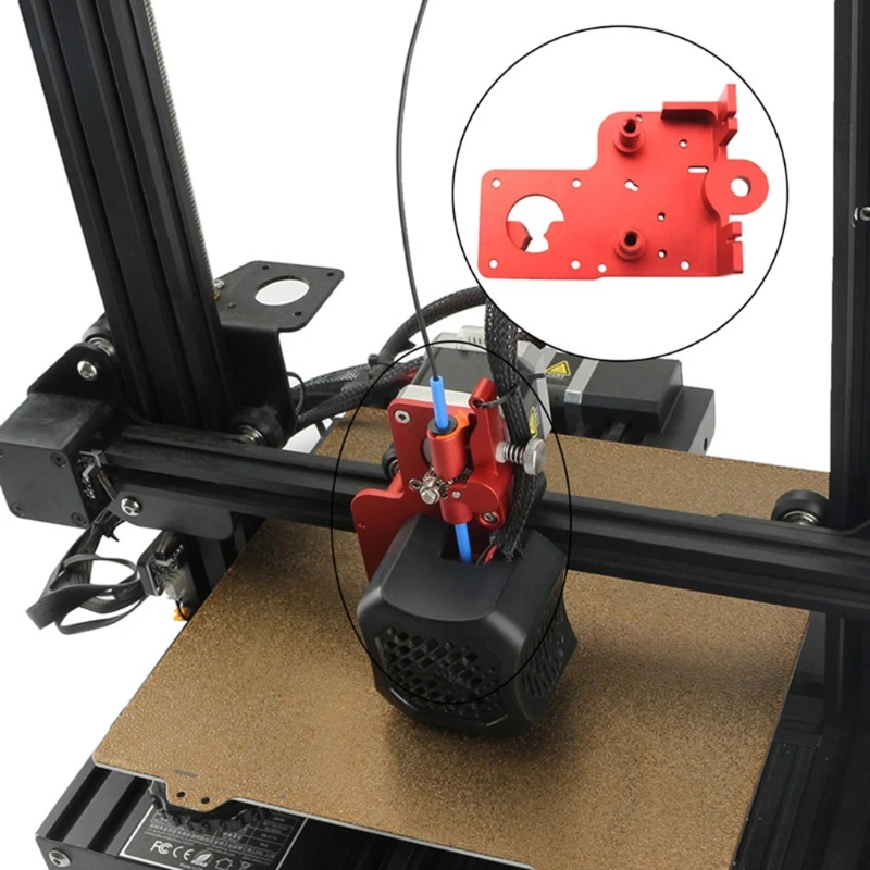 

3D Printer MK8 Extruder Upgraded Version Ender-3/3s/v2 Extruder Double Gear/Pulley Short-range Installation Fixing Plate