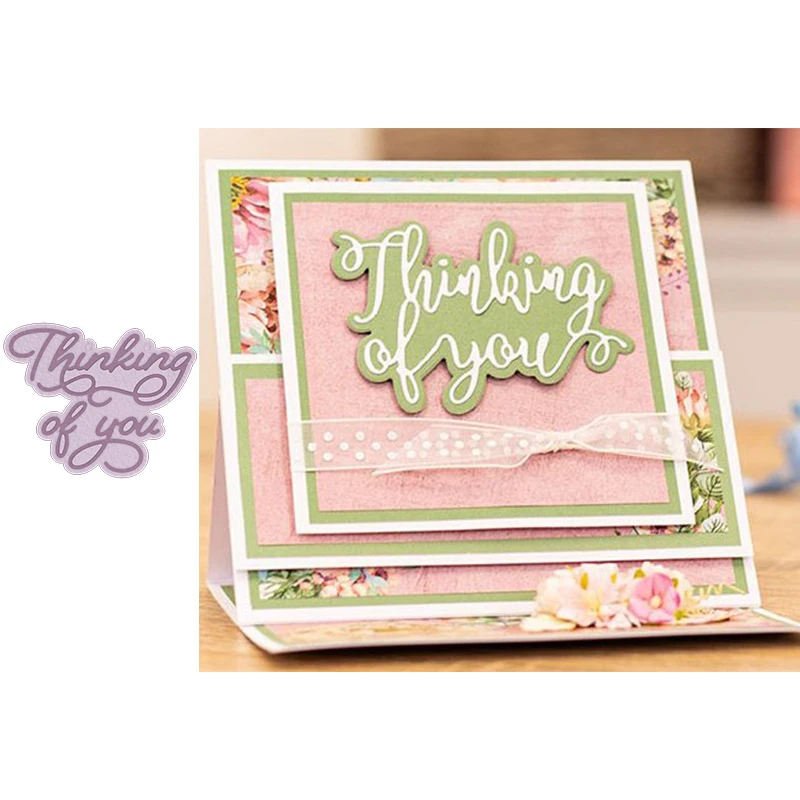 Альбом для скрапбукинга Thinking Of You металлические режущие матрицы с надписью