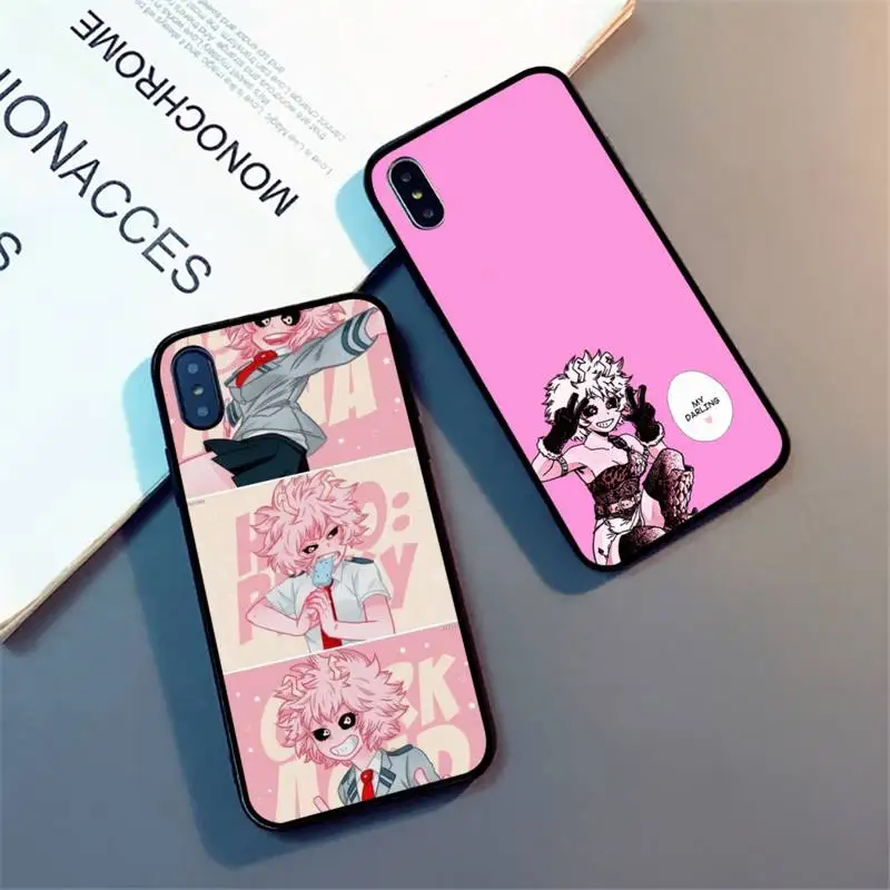 

My hero academia Mina ashido Phone Case for iPhone 13 11 12 7 8 Pro X XS Max XR Samsung A S 10 30 51 Plus pro mobile bags