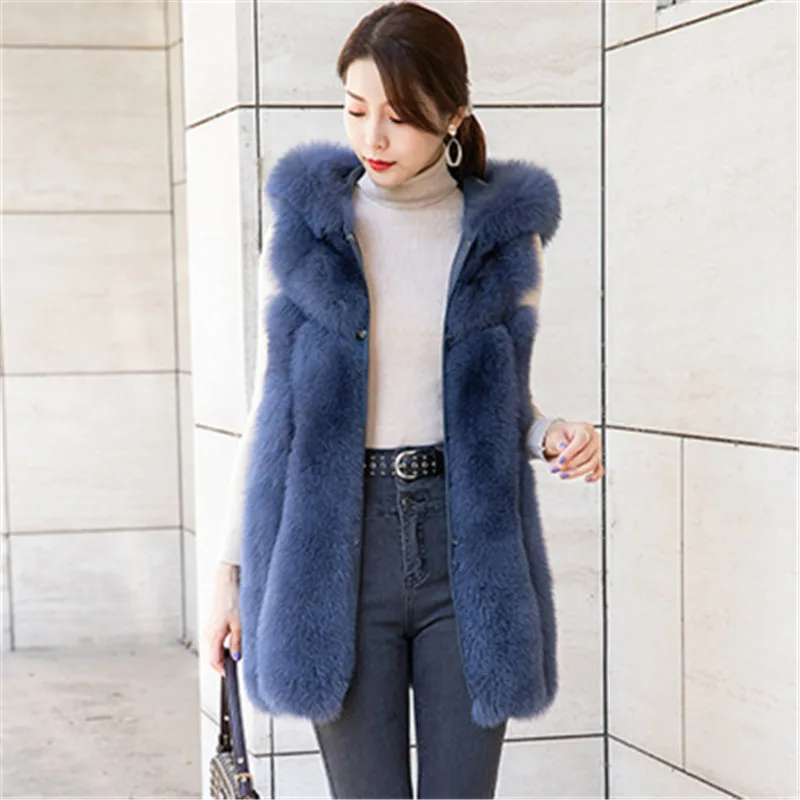 Hot sale women winter coat real fox fur vest natural fur gilet fashion clothing genuine fox fur coat fur jacket women clothing