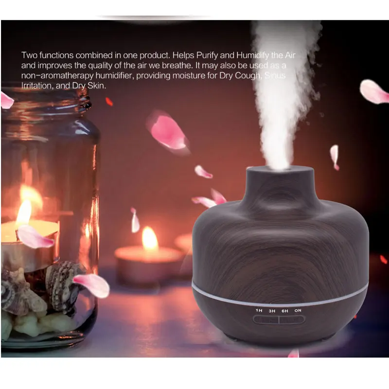 

400ml humidifier ultrasonic air mute timing humidifier aromatherapy machine essential oil diffuser LED night light home office