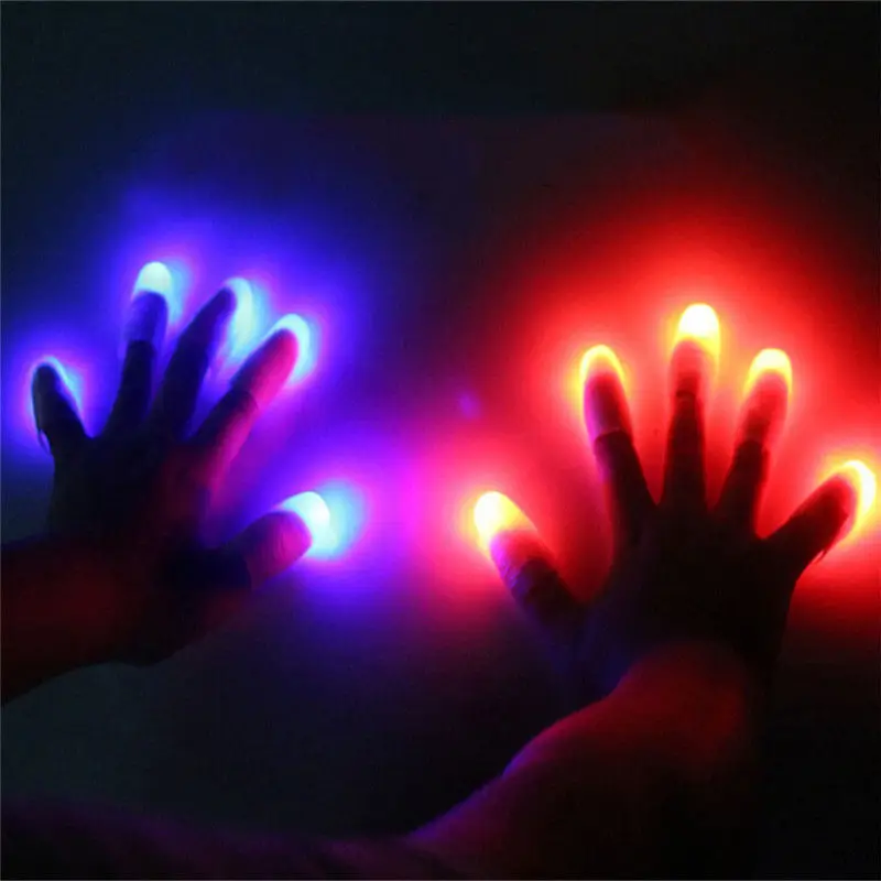 

2 шт., Светящиеся Пальцы, светодиодные пальцы, мигающие пальцы, магический трюк, реквизит, светящиеся игрушки, детские светящиеся подарки