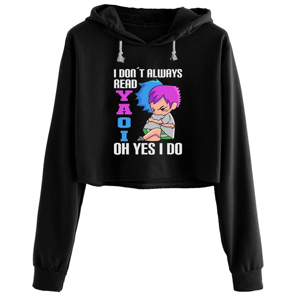 

Fujoshi Yaoi Bl Boys Love Manga Anime Crop Hoodies Women Kawaii Goth Grunge Harajuku Pullover For Girls