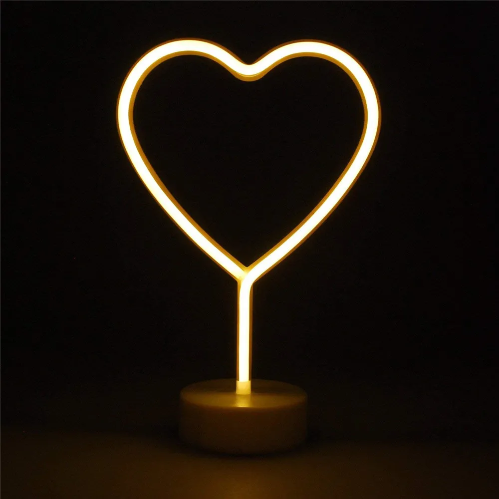 

Neon Sign USB and Battery Powered Led Decoration Love Heart Shaped Signs for Home Hid room Bedside Night Light for Children