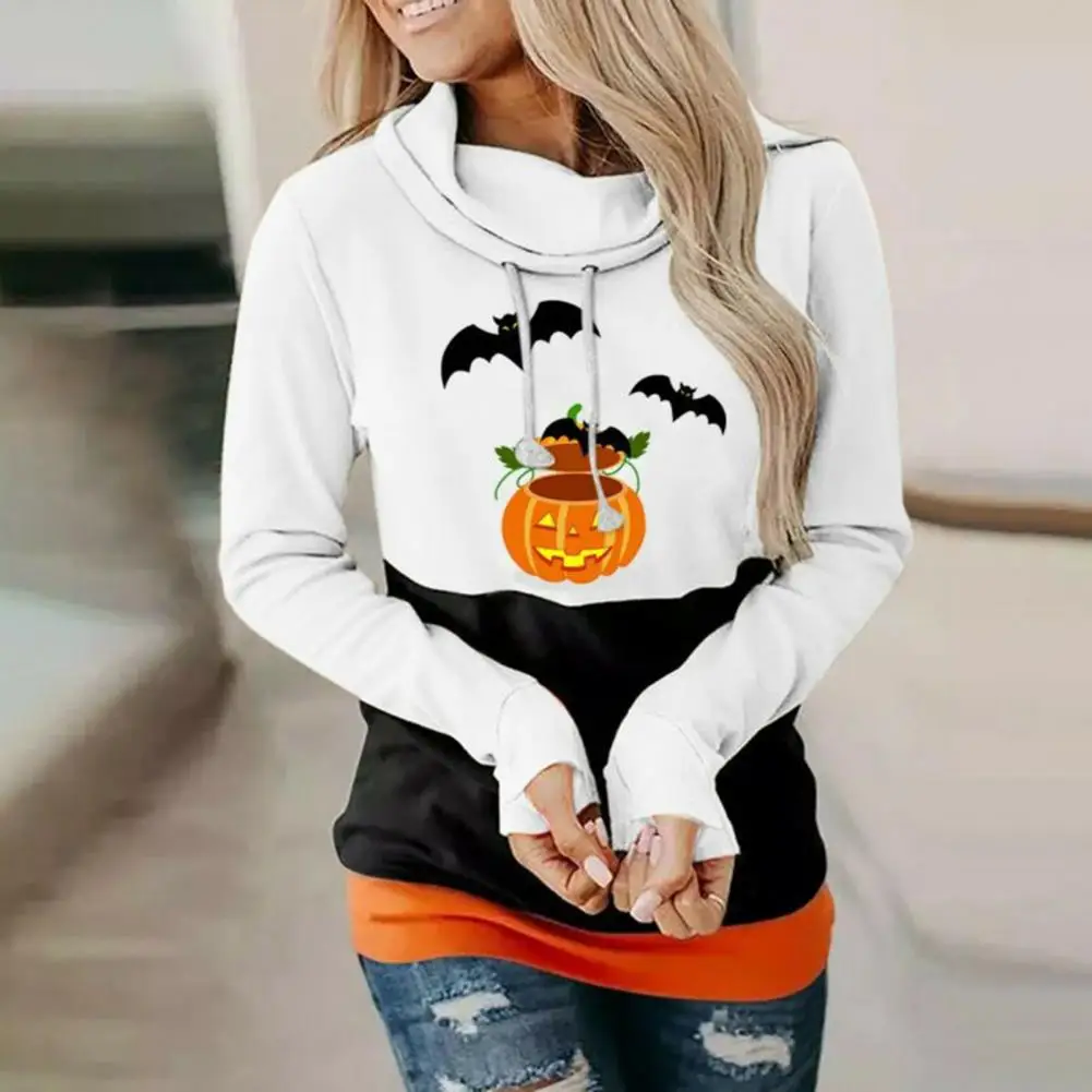 

Autumn Winter Sporty Contrast Color Drawstring Sweatshirt Hoodie Hooded Sweatshirt Drawstring Streetwear