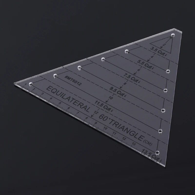 60 градусов Equilateral треугольник стёганая линейка шаблон DIY инструмент для