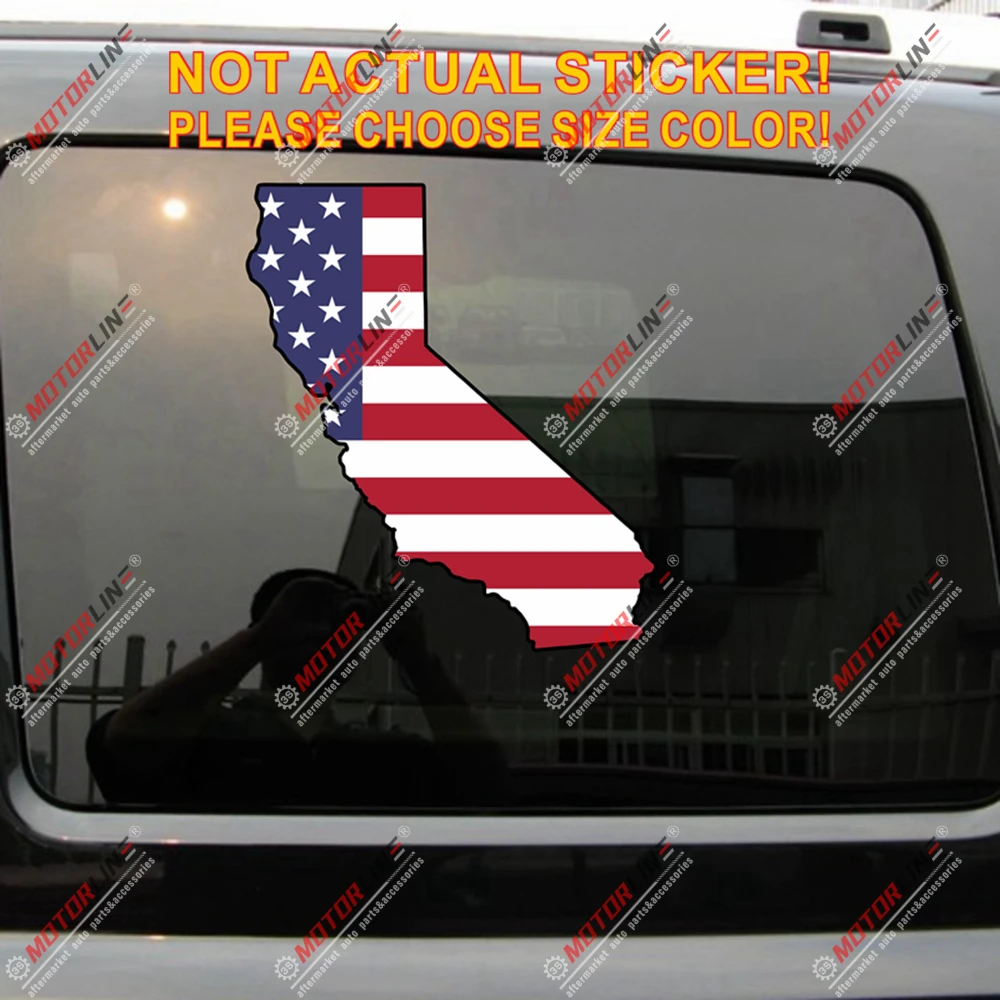 Калифорния Карта США американский флаг Cali наклейка стикер автомобиль винил