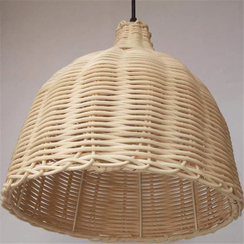

Chinese rattan lampshade hand-woven wine glass Pendant lamp garden restaurant bedroom balcony bamboo Pendant Lights