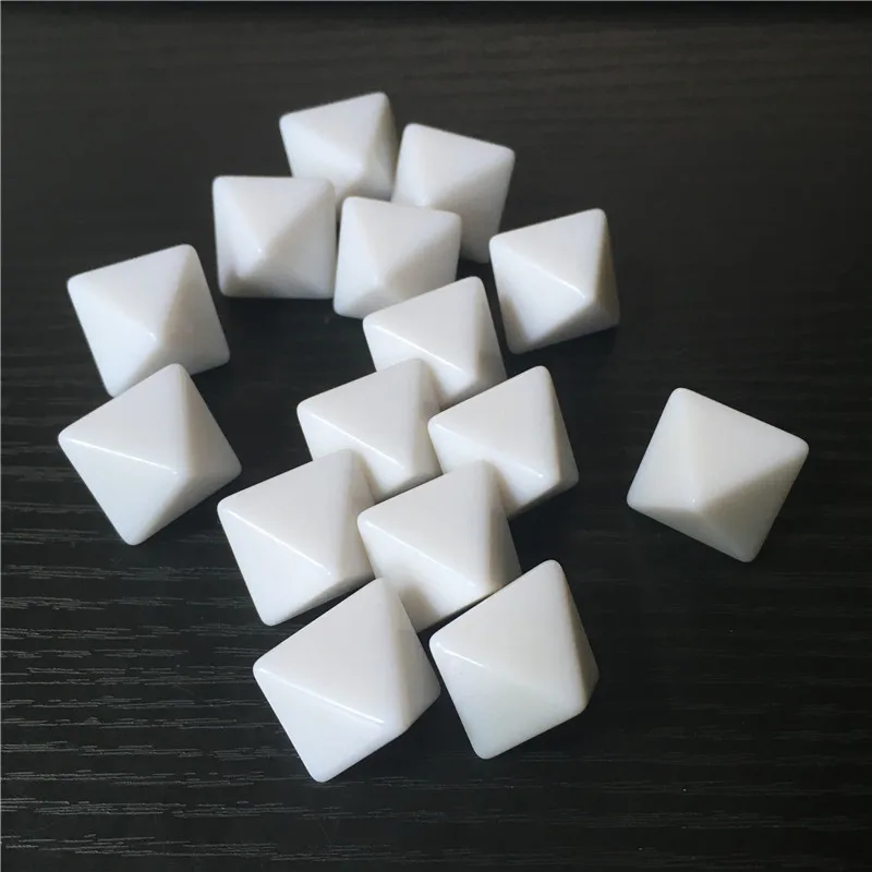 Белые пустые игральные кости D8 для настольных игр длина по бокам 18 мм 15 шт.