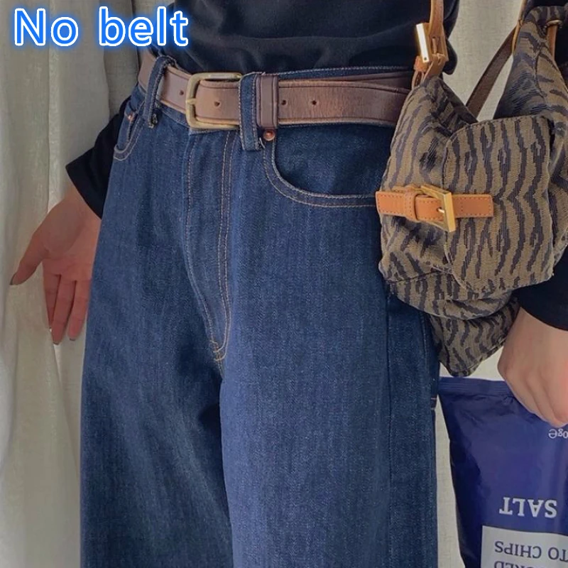 

Women High Waist Wide Leg Jeans Korean Style Retro Loose Casual Chic Students All-match Thin Full-length Streetwears Oversize