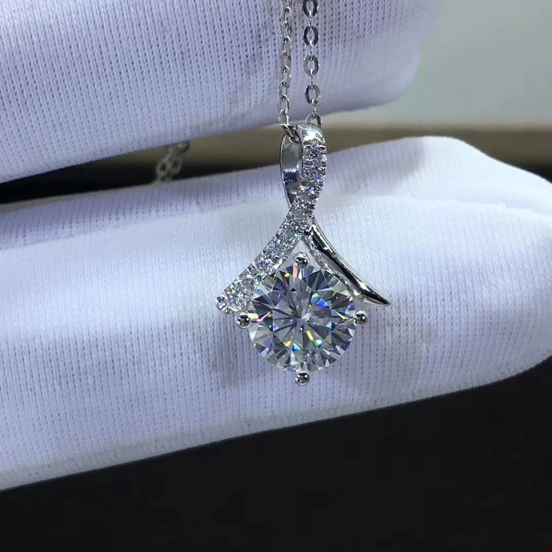 

XND027 925 Sterling Silver Pendant 1ct classic style diamond jewelry Mosangshi pendant wedding party commemorative pendant lady