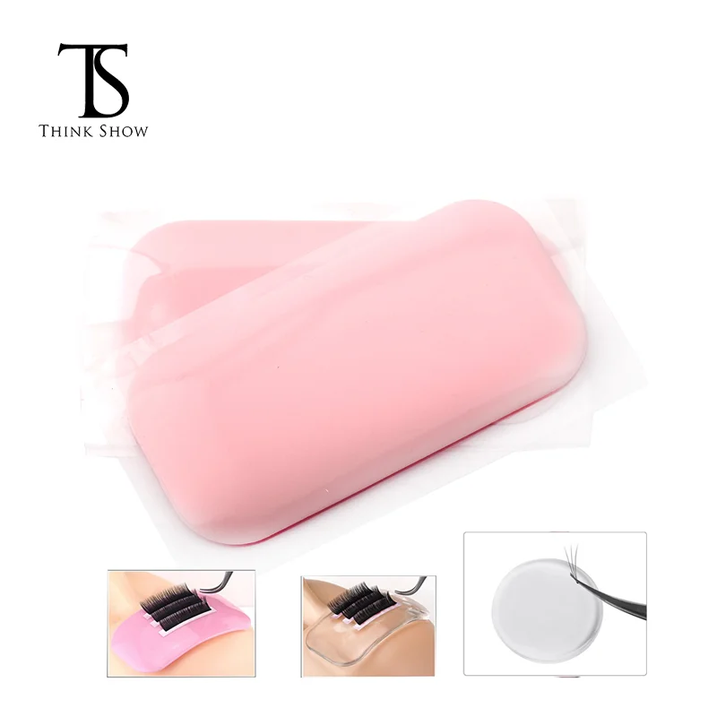 Розовый или Прозрачный Прямоугольный круглый силиконовый держатель для ресниц