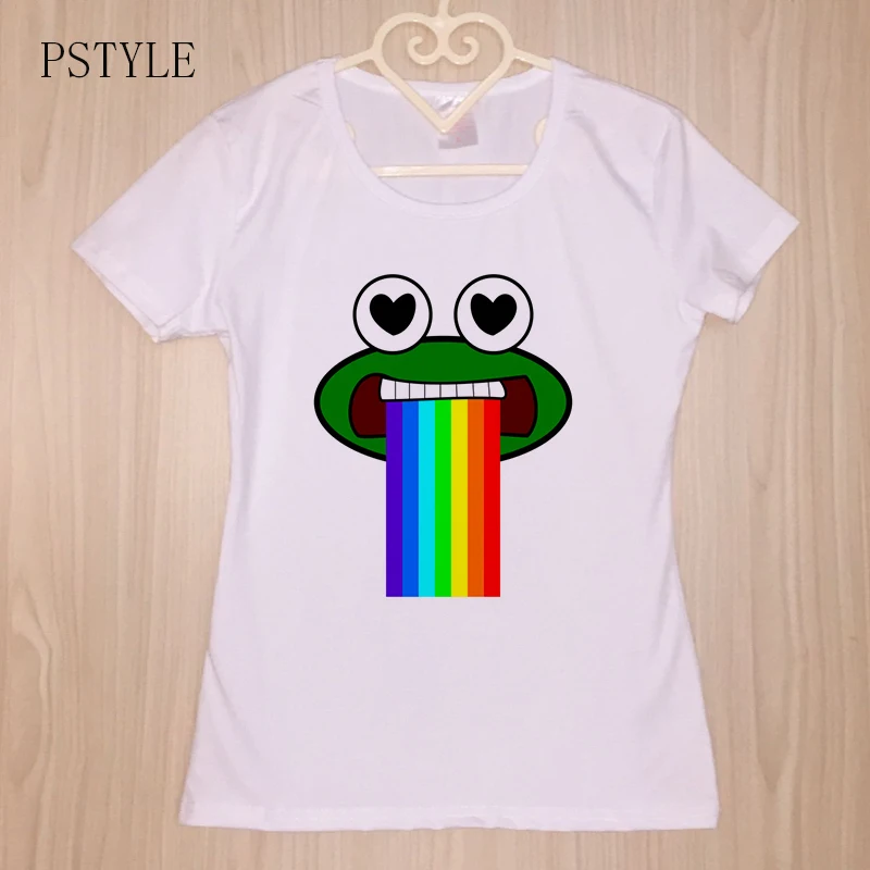 Pstyle Футболка с принтом лягушки для женщин футболки коротким рукавом s Забавный