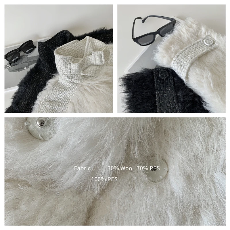 LUXUV Splicing Women's Imitate Mink Fox Fur Coat Autumn Outwear Winter Jacket Overcoat Female Natural Parka Warm Clothing Plush