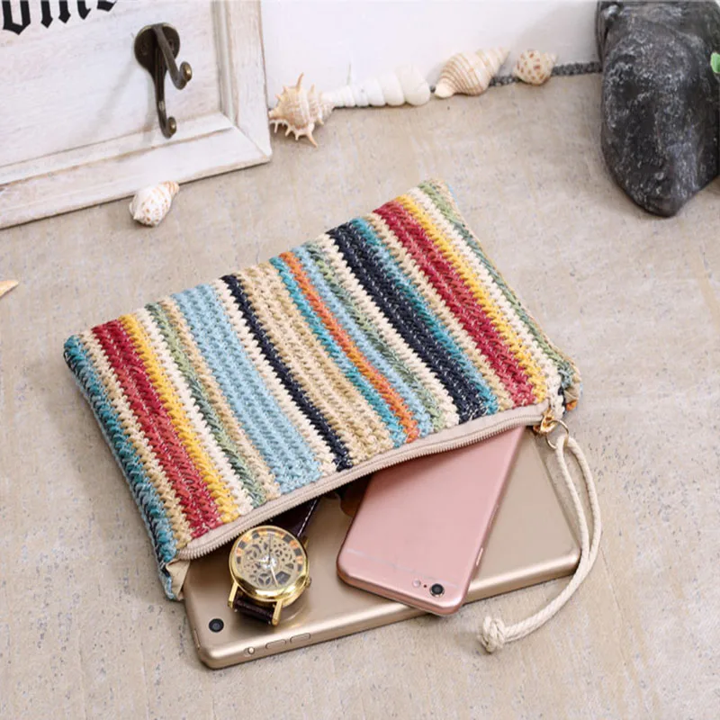 2020 летняя новая полосатая Соломенная Сумочка простая модная плетеная женская