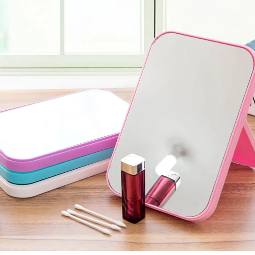 Simple Rectangular Desktop Mirror HD Makeup Mirror Desktop Dressing Mirror Folding Portable Makeup Mirror