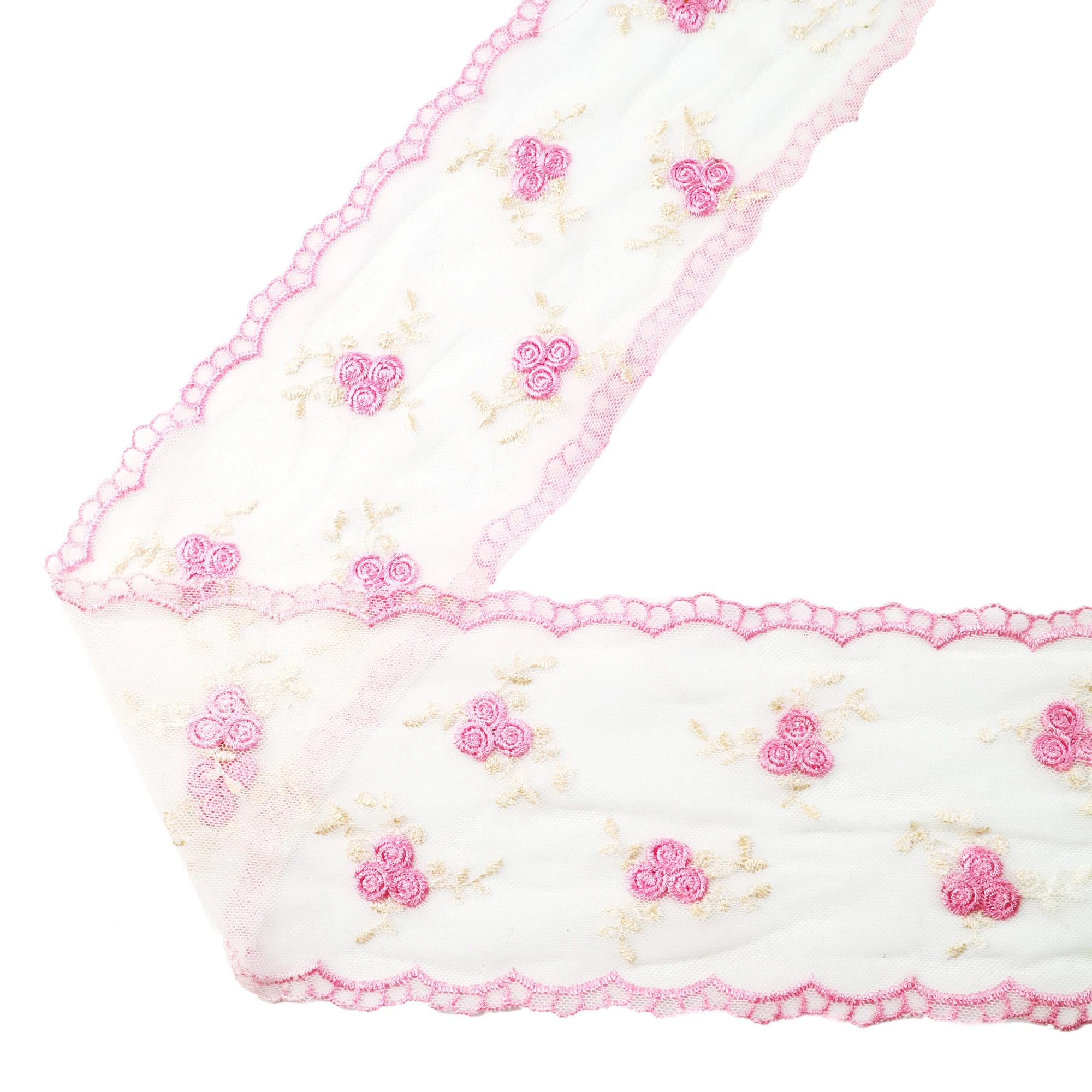 Милая розовая ткань для шитья одежды 1 ярд кружевная хлопковая вязаная лента