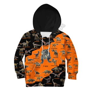 Love Dinosaur Printed Hoodies Kids Pullover Sweatshirt Tracksuit Jacket T Shirts Boy Girl Funny Cosplay Costumes Apparel 08