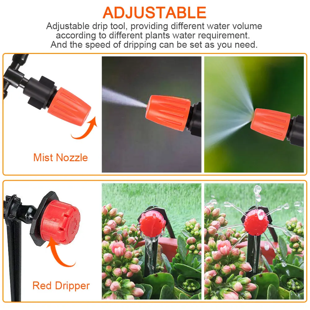 

30M Garden Water Irrigation System Garden Greenhouse Plants Automatic Watering Hose Set Kit