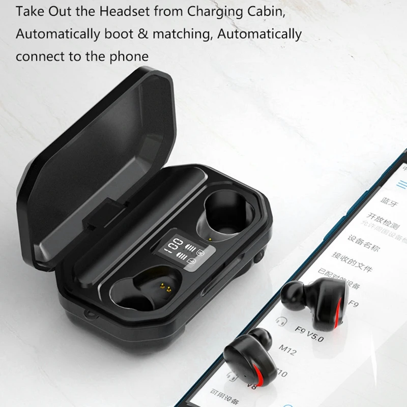 

M15 Wireless Headset Dual Ear in Ear Motion Digital Display TWS Bluetooth Earphones Press 5.1