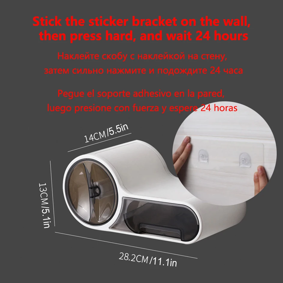 

Baffect Bathroom Toilet Paper Holder Paper Tissue Box Plastic Toilet Dispenser Wall Mounted Roll Paper Storage Box Free Punching