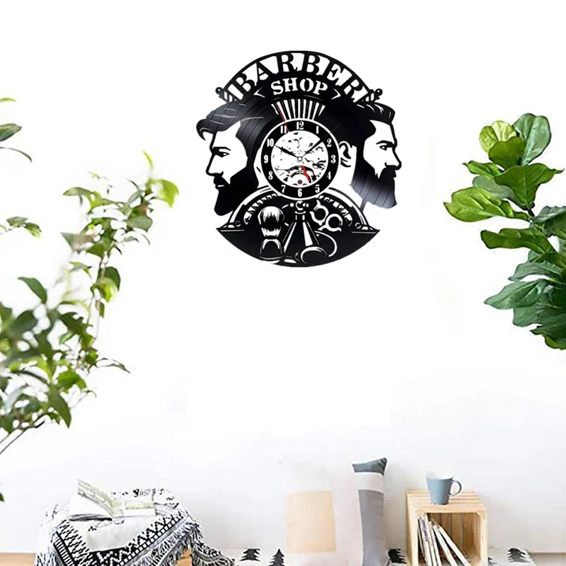 Настенные часы для парикмахерской современные украшения бара виниловая