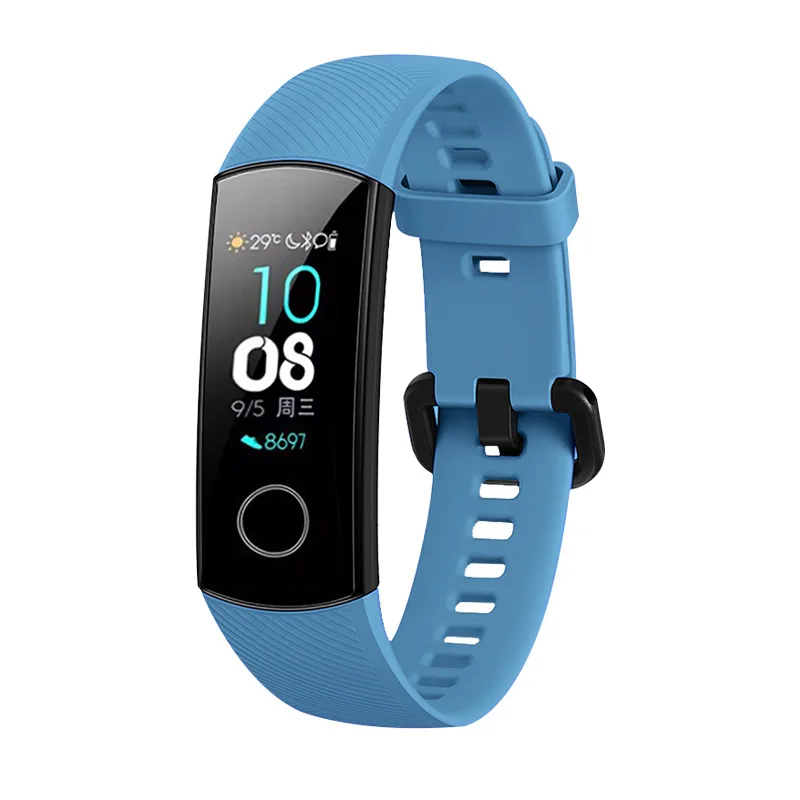 light blue Умный Браслет для huawei Honor Band 4, силиконовый цветной спортивный ремешок для часов, ремешок на запястье для huawei Honor band 5 Correa - Цвет: light blue