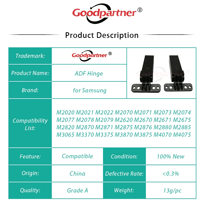 10X JC97-03191A JC97-04194A ADF Hinge for Samsung M2020 M2021 M2022 M2070 M2071 M2073 M2074 M2077 M2078 M2079 M2620 M2670 M2671 printer power board