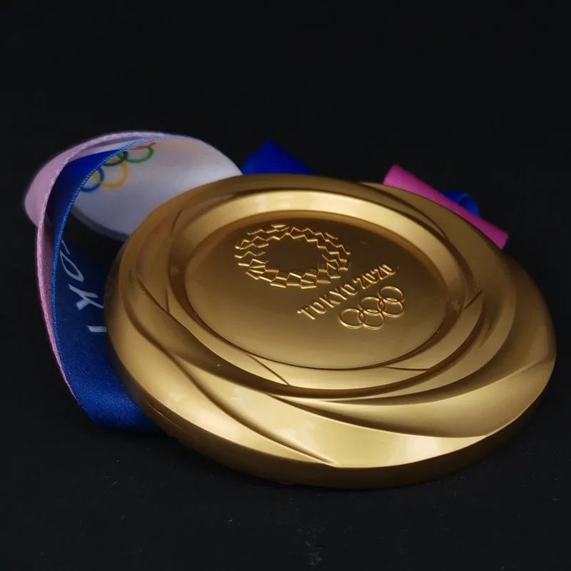 

one set 2020 Medals olympi Gold Silver Bronze Emblem Athlete Badge Sport Player Champion Medal With Ribbon