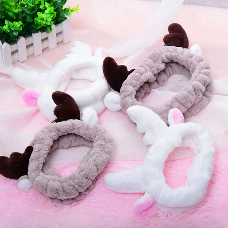 

Cute Antlers Soft Elastic Hair Accessories Bath Shower Makeup Face Makeup Headband Hair Headpiece