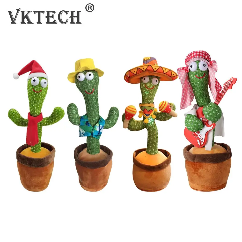 

Electronic Singing Dancing Cactus Doll USB Rechargeable Kawaii Cactus Sculpture Plush Stuffed Toys Children Kids Education