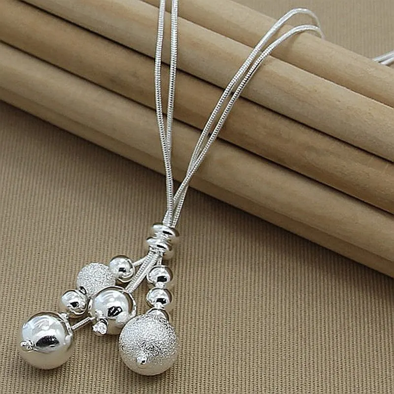 Новое роскошное Брендовое ожерелье из серебра 925 пробы с круглыми шариками