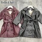 Куртка из искусственной кожи для девочек 3-14 лет