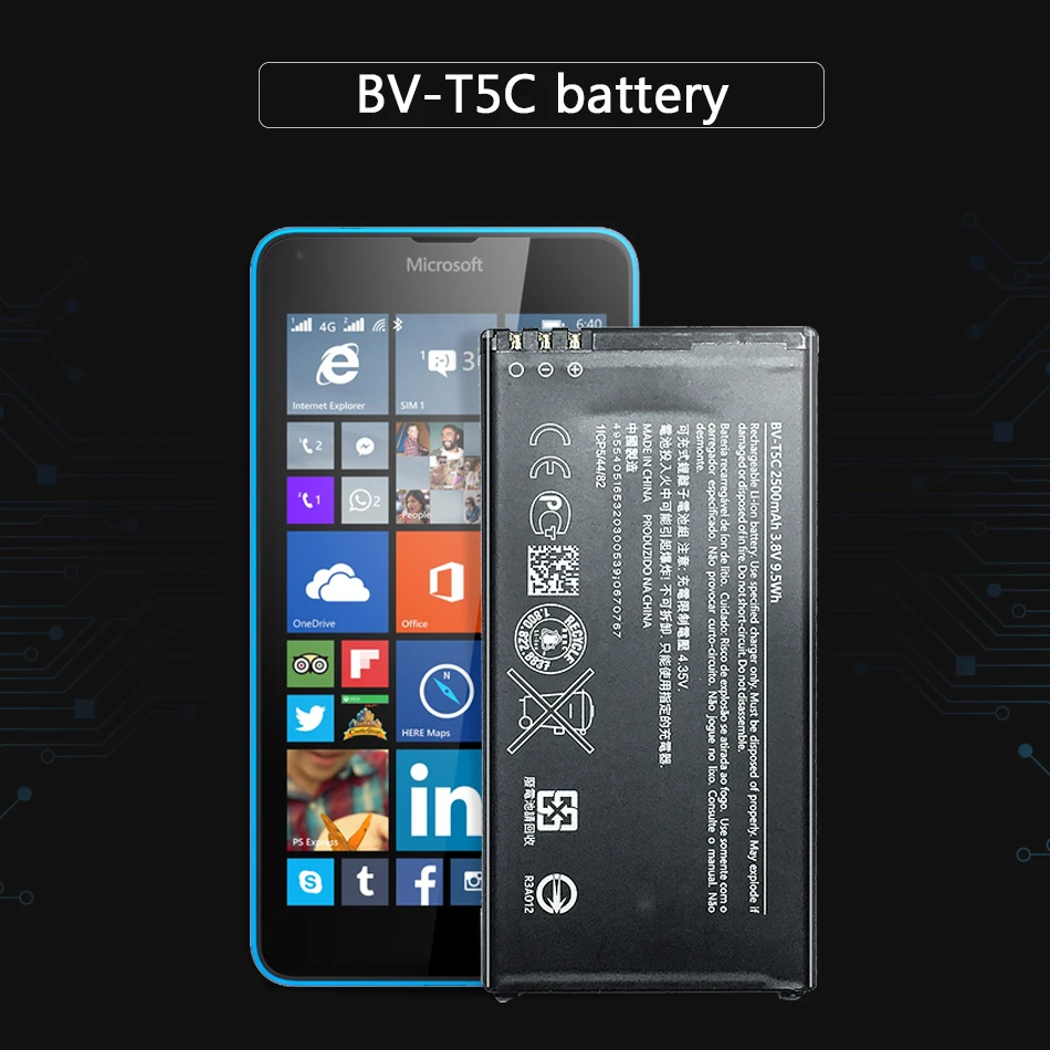KiKiss мобильный телефон с аккумулятором 2500 ма/ч аккумулятор для Microsoft Nokia Lumia 640